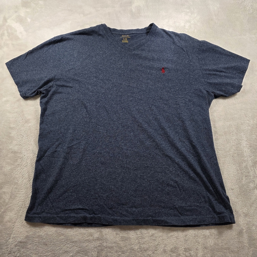 POLO RALPH LAUREN Men’s V-Neck T-Shirt Size Large (L) Dark Grey Classic Tee